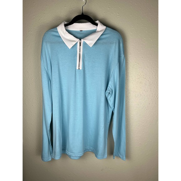 Other - Men's New Solid Collar Long Sleeved Zipper Tee Shirts
